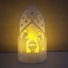 Weihnachten Kerze Inhaber Halter Unterstützung LED Licht Beleuchtung Dekoration 3d print model - Mito3D