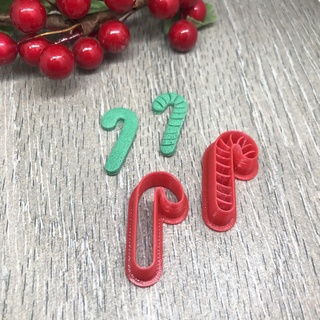 christmas candy cane clay cutter set claycutter polymer tool 3d print model - Mito3D