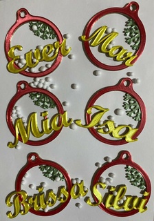 Natal 3d bolas árvore decoração nomes 3d print model - Mito3D