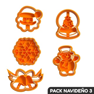 christmas cookie cutter + marker x5 pack 3 Home cookies bakery kit 3d print model - Mito3D