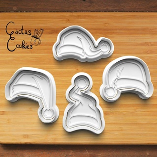 christmas cookie cutter set 0464 present gift love xmas baking fondant clay anniversary birthday stamp polymer embosser commercial license patreon santa 3d print model - Mito3D