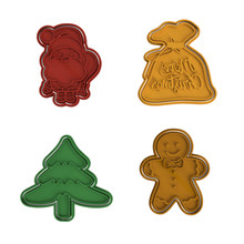 christmas cookie cutter set small version year deer reindeer tree santa clause gingerbread ornament cutters noel joyeux 3d print model - Mito3D