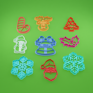 christmas cookie cutter stl files santa reindeer snowman & instant download 2023 Home holy tree jingle bell candy snowflake cutters stamps clay holiday festive baking crafting #christmasxcults 3d print model - Mito3D