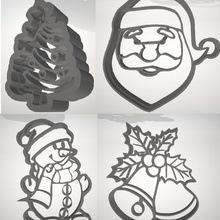 christmas cookie cutters various angry bird tree bell iceman santa 3d print model - Mito3D