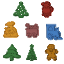 Noel kurabiye kesiciler Toplamak v3 kesici yıl geyik ren geyiği ağaç Baba cümle zencefilli çörek süs Joyeux 3d print model - Mito3D