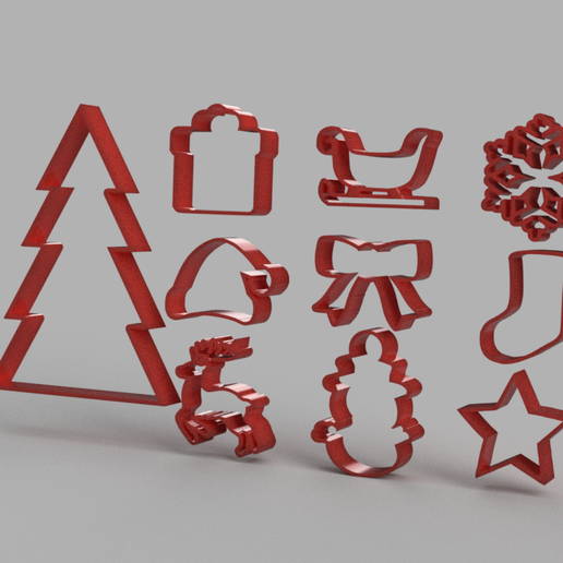 Noel kurabiye takım araç yeni yıl 3D print model - Mito3D