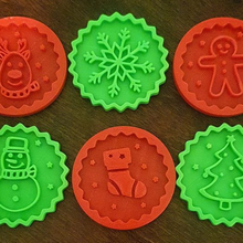 christmas cookie mold x6 3d print model - Mito3D