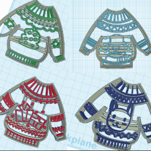 christmas cuts sweater cookie cutter 3D print model - Mito3D