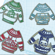 christmas cuts sweater cookie cutter 3d print model - Mito3D