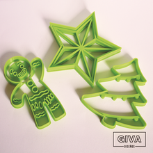 Navidad cortadores galletas árbol jengibre estrella 3d print model - Mito3D