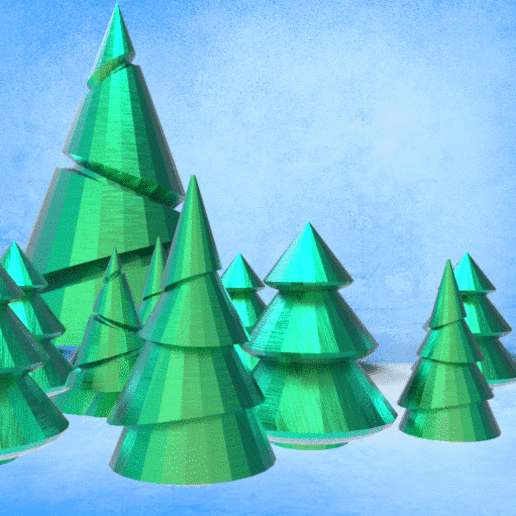christmas decoration - trees lowpoly 3 files art shaft centerpiece deco diy made ornament fir tree xmas 3D print model - Mito3D