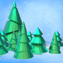 Weihnachten-Deko - Weihnachtsbäume lowpoly-3-Dateien Kunst Welle Kernstück deco Dekoration diy gemacht Weihnachten ornament fir tree Baum xmas 3d print model - Mito3D