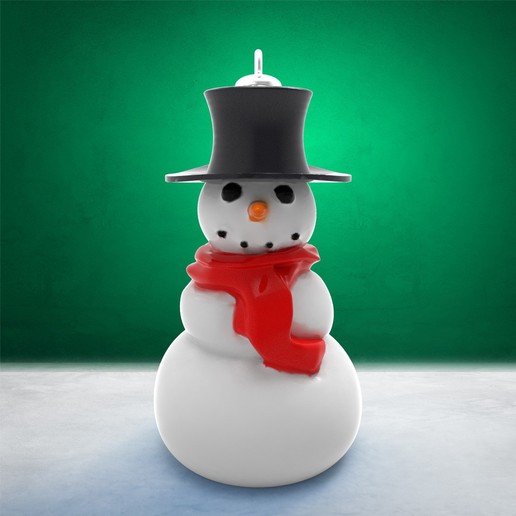 decoración de navidad - muñeco nieve art poco hombre la bola cap deco diy hecho helado crema sombrero hielo ornamento abeto bufanda el snowboard copa xmas 3D print model - Mito3D