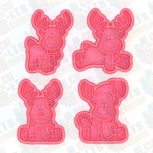 christmas deer cookie cutter set 4 stamp cookies cutters tree gifts holiday year gingerbread man decoration toys 3d print model - Mito3D