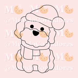 christmas dog cutter stamp - cookies pets mundocortadores cookie fondant art bakery icyng cutters animals 3d print model - Mito3D