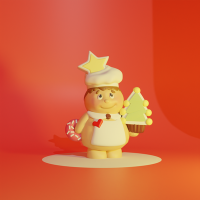 navidad muñeca cocinero figurilla caramelo hogar casa decoración festivo lindo adorable fiesta árbol dulce regalo colección bricolaje diy decorativo trozo 3d print model - Mito3D