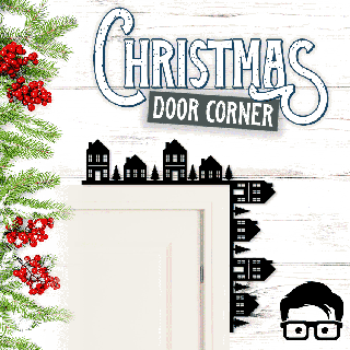 christmas door corner santa decoration decorative home wall winter - am-media 3d print model - Mito3D