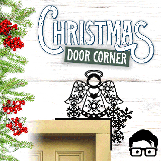 Natal porta canto papai noel decoração decorativo casa parede inverno am media 3d print model - Mito3D