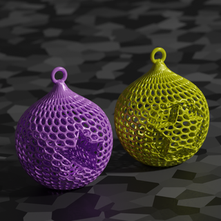 Natale gocce voronoi reticolato arte palla gotta sfera pendente decorazione 3d print model - Mito3D