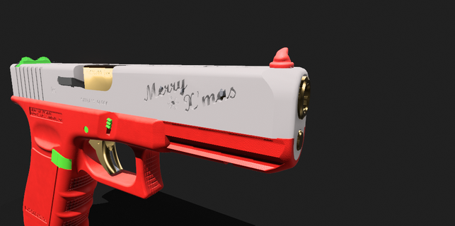 christmas edition - glock 17 gen3 slide Game toy gun glock17 3d print handgun #christmasxcults 3d print model - Mito3D