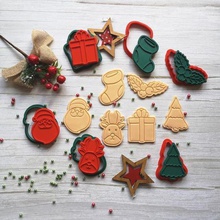 christmas elements cookie cutter set 6 home globe snow deer reindeer bear gingerbread elf tree snowman sleigh cutters cithen cook cookies stamp 3d print model - Mito3D