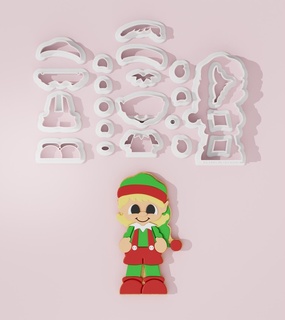 Natale elfo 2 biscotto taglierina frese disegni cottura utensili Pasticcino pasta zucchero personalizzato Fai stagione anno evento santa claus 3d print model - Mito3D