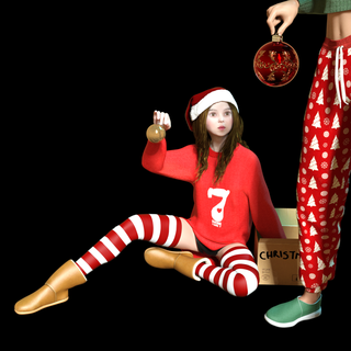 Natale famiglia albero 2 Babbo vacanze ragazza adolescente regali regalo natale navidad amore ragazzi vacanza 3d print model - Mito3D