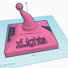 Navidad enviar sombrero copa píxeles luces x sign_logos 3d print model - Mito3D