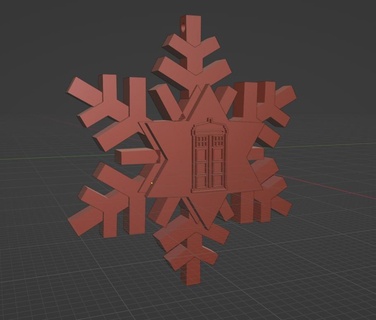 Natale fiocco drwho tardis neve ornamento 3d print model - Mito3D