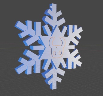 Natale fiocco cavo cavaliere neve 3d print model - Mito3D