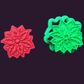 Noël fleur coupeur 40mm fédéral étoile caramel biscuit flocon neige texture coupeurs biscuits 3d print model - Mito3D