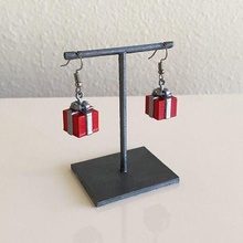 christmas gift small dangle simple cute earrings jewelry holiday 3d print model - Mito3D