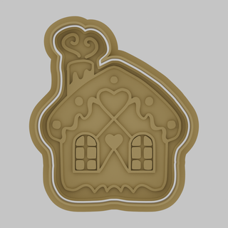 Natale Pan zenzero Casa biscotto taglierina francobollo casa glassatura cibo muffe vacanza 3d print model - Mito3D