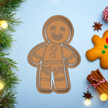 christmas gingerbread man cookie cutter gingy ginger shrek sharp cookies moulds stamps design fondant mass kitchen drawing bookmark stamp 3d print model - Mito3D