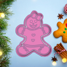 Weihnachten Lebkuchen Frau Plätzchen Cutter Ingwer gingy Scharf Kekse Formen Briefmarken Design Fondant Masse Küche Zeichnung Lesezeichen Stempel 3d print model - Mito3D