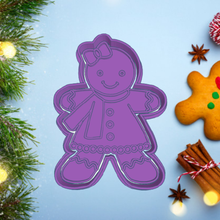 christmas gingerbread woman cookie cutter ginger shrek man gingy sharp cookies moulds stamps design fondant mass kitchen drawing bookmark stamp 3d print model - Mito3D