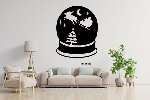 christmas home deco sphere Home tree saint clous snow family union wall 3d print model - Mito3D