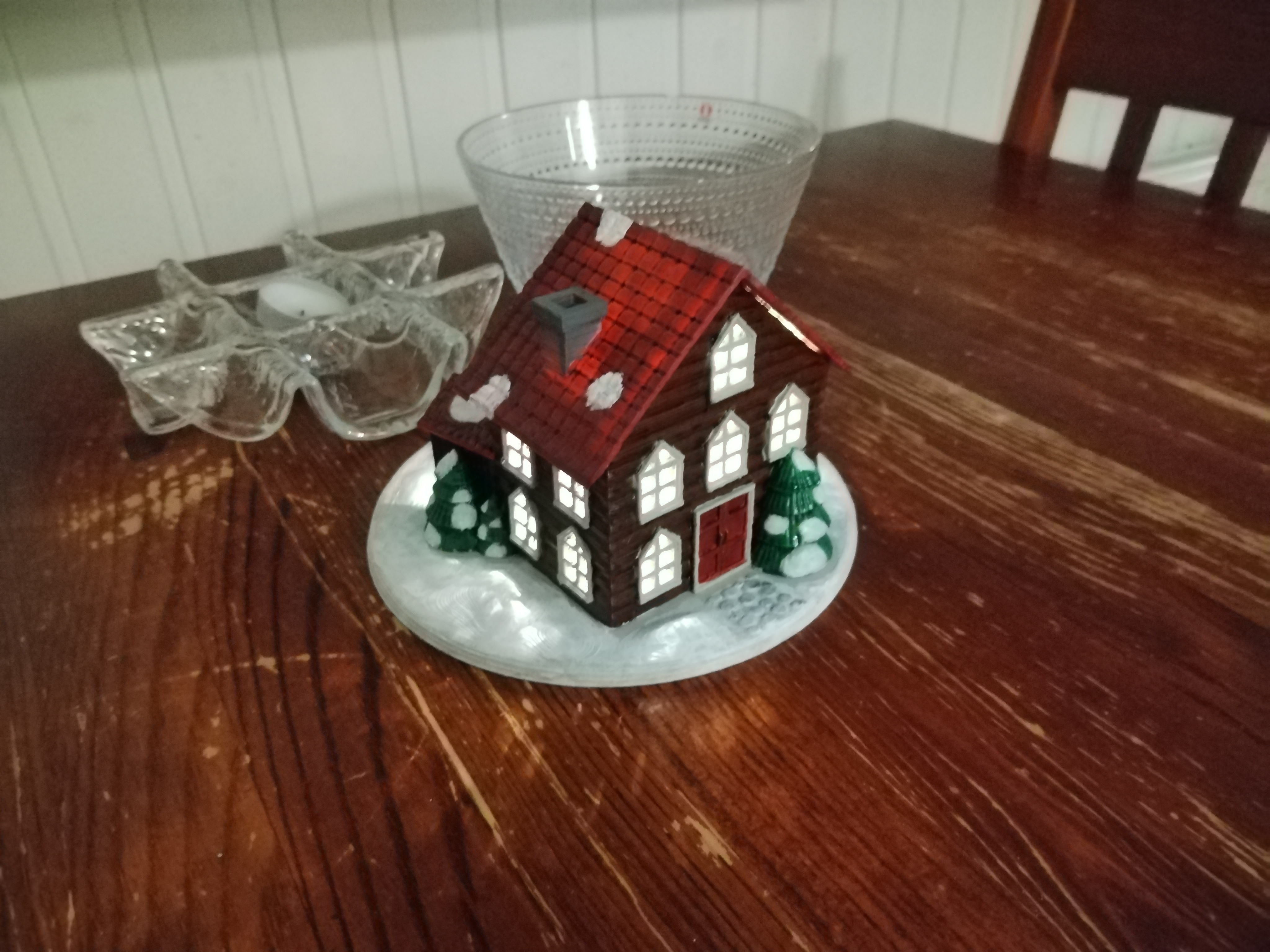 christmas house whit train Various santa lights santas workshop decoration led little 3D print model - Mito3D