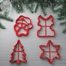 christmas kit cookie cutter cutting cake cutters stamps cookiecutter frame bell skates sled deer santa claus snowflake tree boot clay 3d print model - Mito3D