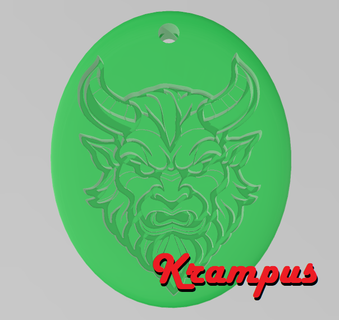 christmas krampus pendant ornament + shape stamp Jewelry santa clause ornaments demon fable 3d print model - Mito3D