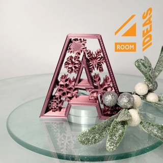 christmas letter decor Home alphabet letters holiday holidays home decoration snowflakes xmas ornament tree 3d print model - Mito3D