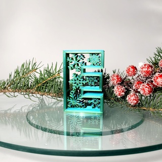Noel mektup dekor ev alfabe harfler tatil Bayram dekorasyon kar taneleri süs ağaç 3d print model - Mito3D