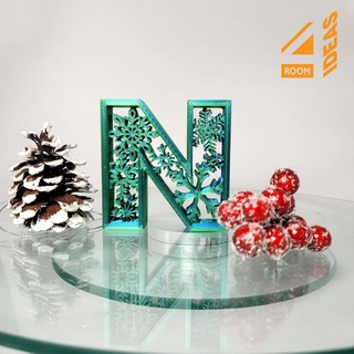 christmas letter n decor Home alphabet letters holiday holidays home decoration snowflakes xmas ornament tree 3d print model - Mito3D