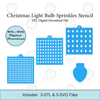 christmas light bulb sprinkles stencil laser 3d printed decorating stencils digital download stl & svg files Home cookie cutters 3d print model - Mito3D