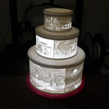 la navidad lithophane nivel de torta casa pastel- con 3d print model - Mito3D
