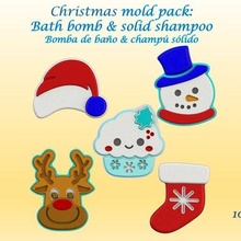 christmas molds pack bath bomb solid shampoo bomba ba champ lido mould press cute snowman 3d print model - Mito3D