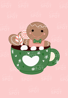 christmas mug cookie cutter drink ginger bread man 3d print model - Mito3D