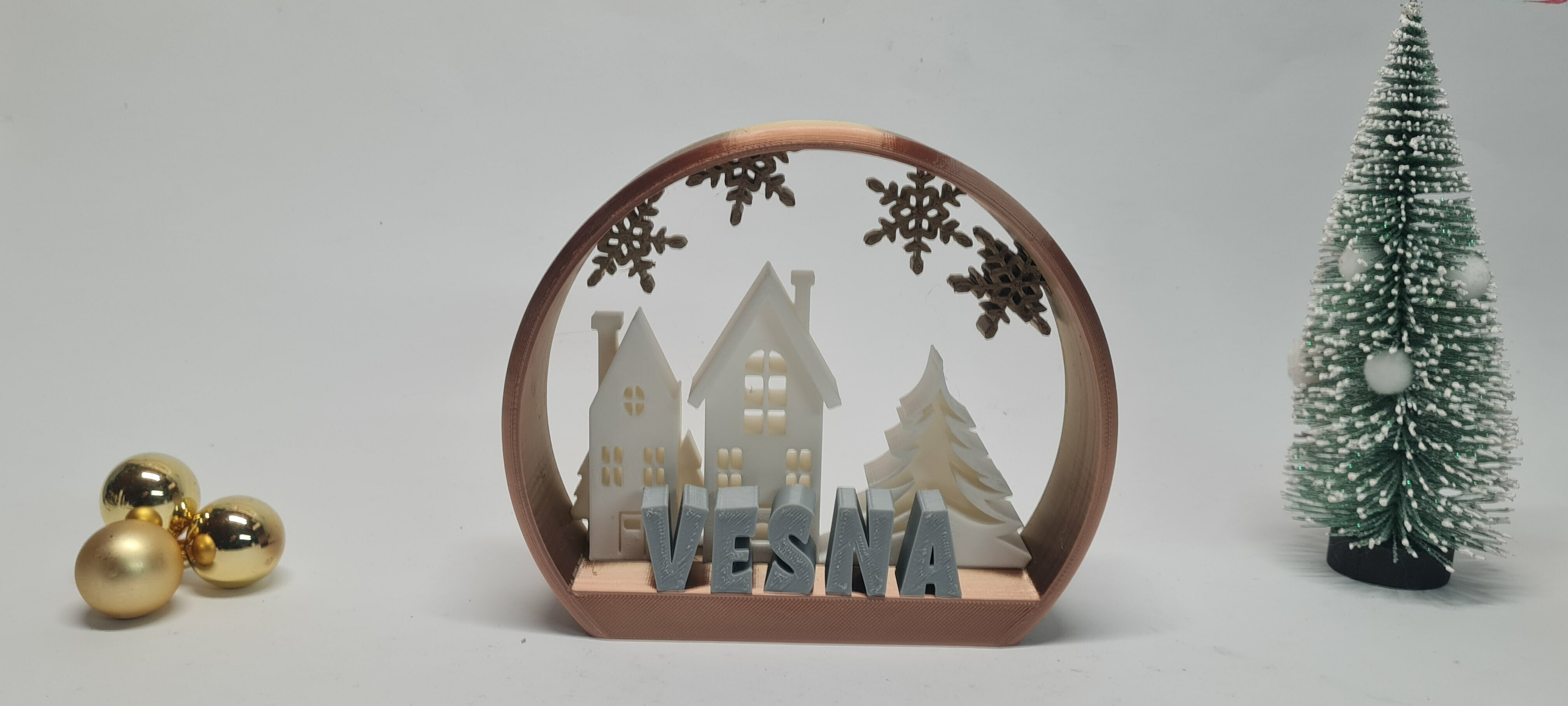 christmas name ornament Home custom elf village tree ornamnet 3D print model - Mito3D