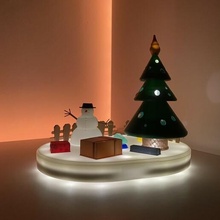 christmas night lamp led light snowman tree presents snow 3d print model - Mito3D
