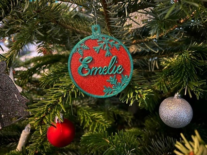 Natale ornamento etichetta natale albero ornamenti arredamento 3d print model - Mito3D